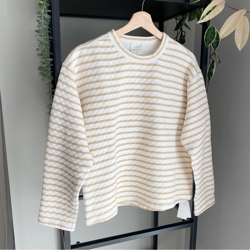 NWT J. Crew Reversible Quilted Pullover
